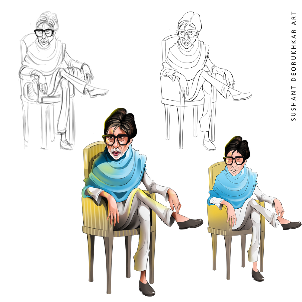 sushart278's tweet photo. @SrBachchan बच्चन साहब . 
#drawing #painting #AmitabhBachchan #SushantDeorukhkarArt https://t.co/XaQ9HYlmsb