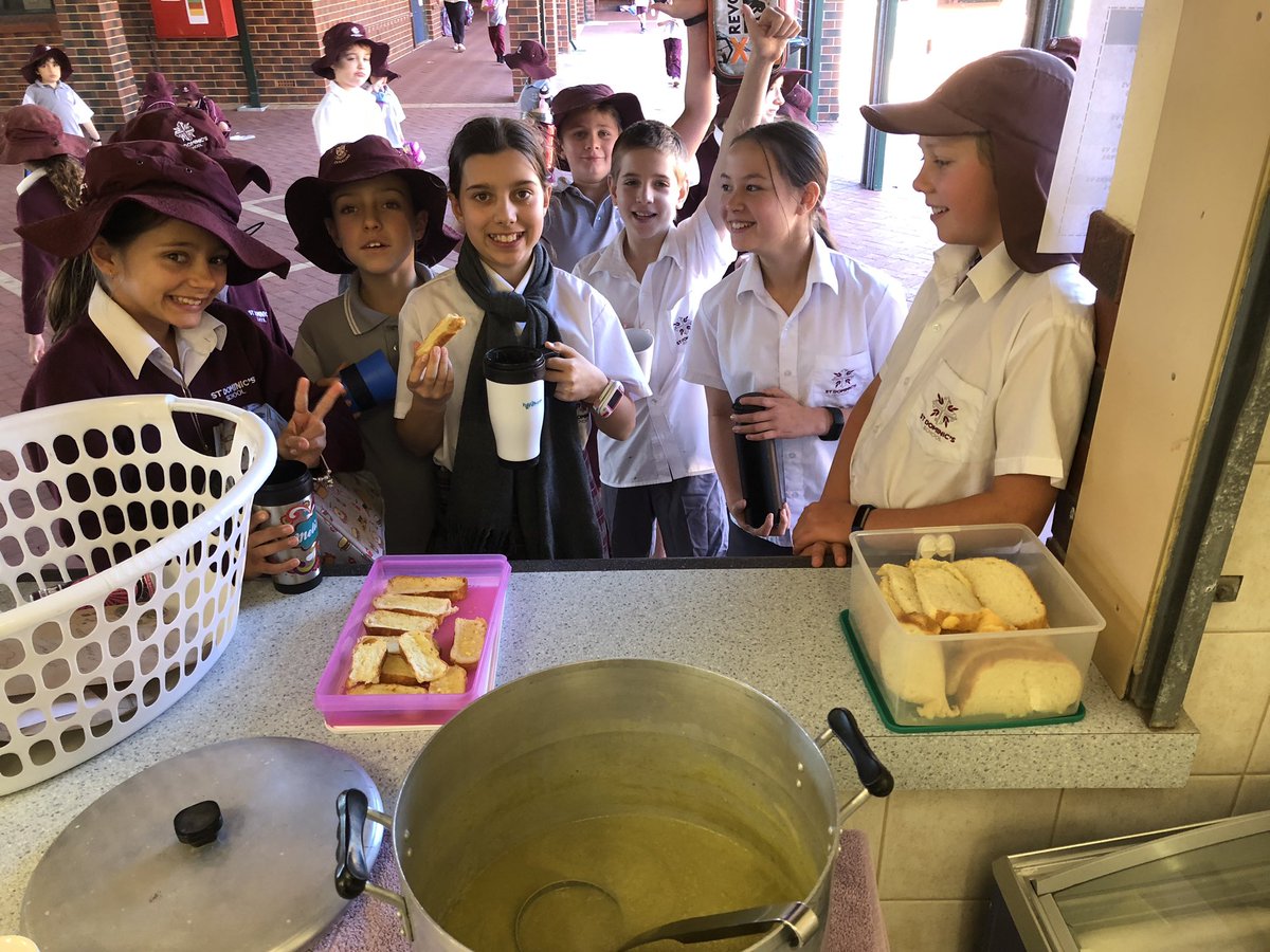 The Gardening Club recently harvested 2kgs of broccoli from our school garden. On Friday, they enjoyed hot broccoli soup with some home made kiroshan and garlic bread, made using garlic from our garden as well! #smallschoolbigheart <a href="/CatholicEdWA/">Catholic Education WA</a>