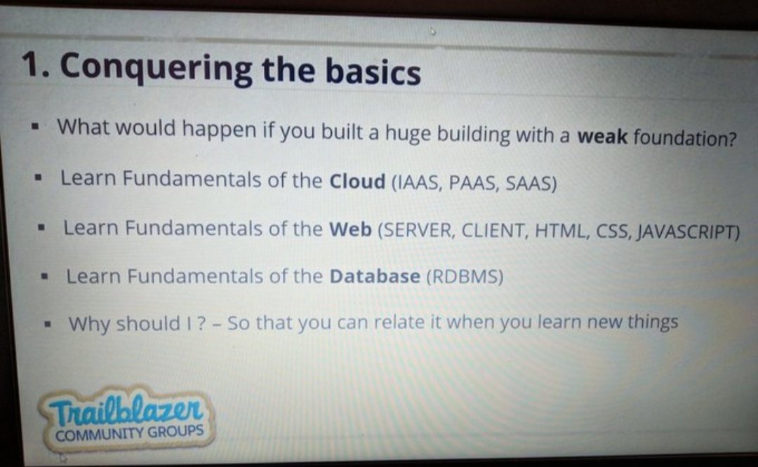 vidyasravani's tweet image. The four tips by @deepak_kanand great session sir.
@Vinayforce #salesforce