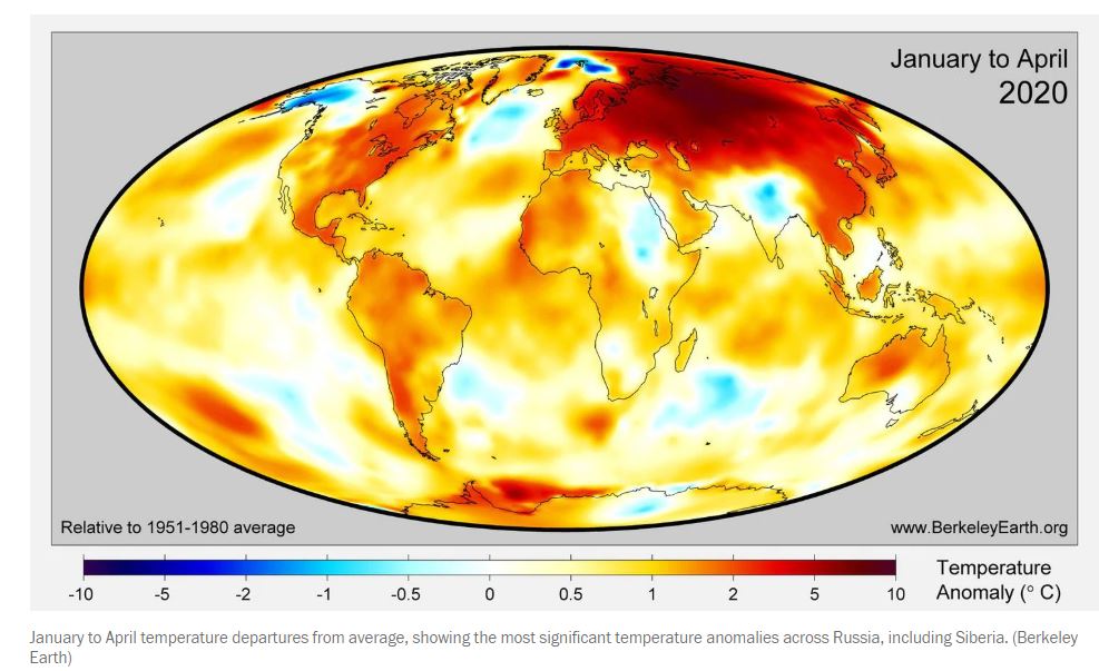 Parts of Siberia are hotter than Washington, with temperatures nearly 40 degrees above average
washingtonpost.com/weather/2020/0…
Snow cover is disappearing, sea ice is melting and fires, including possible ‘zombie’ blazes, are raging. <a href="/afreedma/">Andrew Freedman</a> <a href="/MatthewCappucci/">Matthew Cappucci</a>