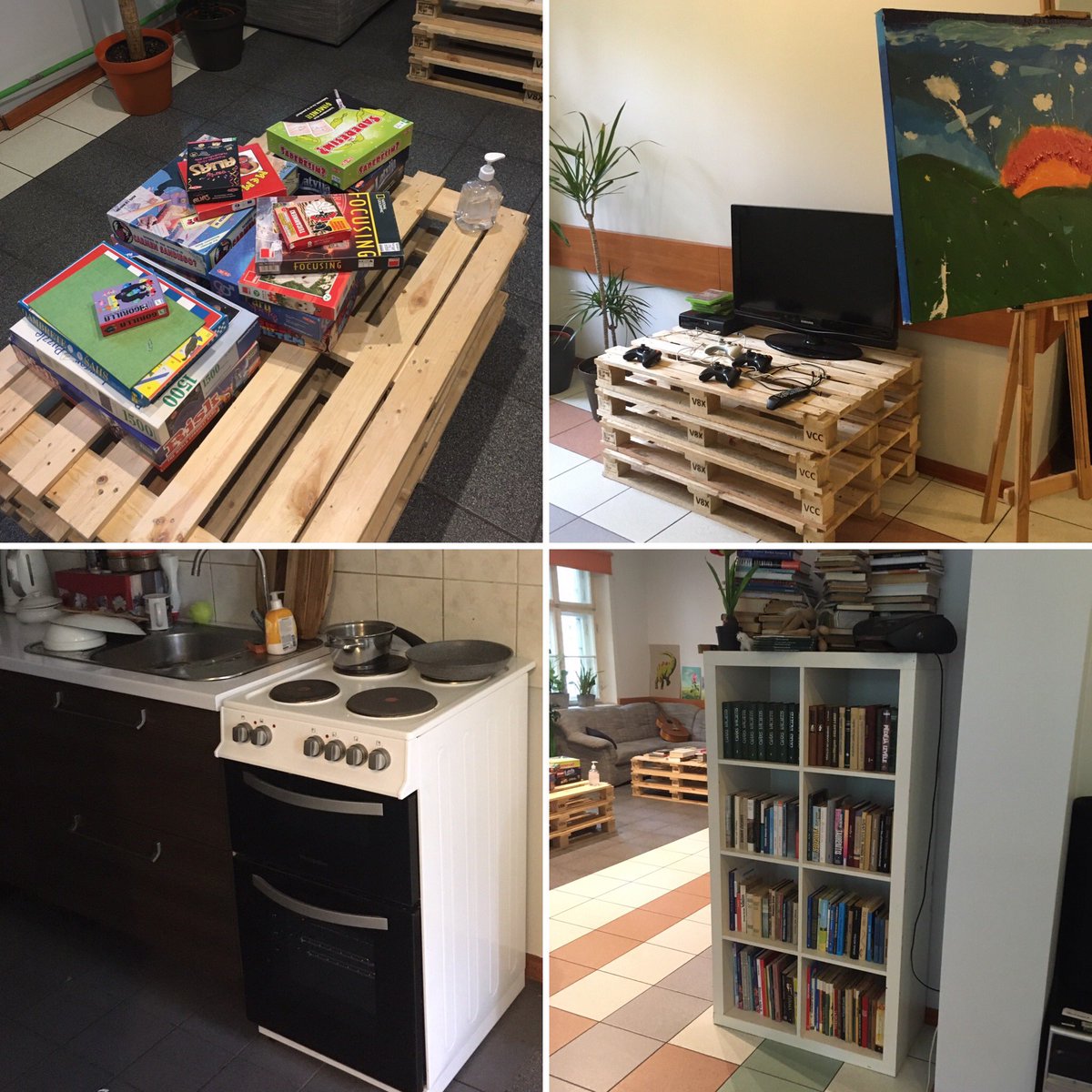 EdijsKlaisis's tweet image. Pagaidām nodarbības pie mums nenotiek. Šobrīd jaunieši šeit var nākt pavadīt laiku. Viņiem šeit ir iespēja spēlēt galda spēles, lasīt grāmatas, zīmēt, vai arī uzspēlet xBox. Ja jauniešiem ir vēlme, tad viņi paši var pagatavot sev ēst.
Jauniešiem darbošanās Centrā ir BEZ MAKSAS!