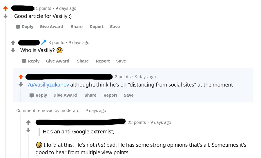 Apparently, I've been promoted from "Kotlin hater" to "Anti-Google extremist" Unfortunately, mods were too quick to remove this hilarious comment, so I can't read it. Damn, mods, why don't you let me have my proper laugh?