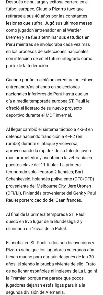 Teteneytor's tweet image. HILO MODO CARRERA FIFA 19
#Oficial Claudio Pizarro es el nuevo DT de FC St. Pauli
Aquí se irán añadiendo los sucesos más importantes de está magnífica historia
#KCModoCarrera