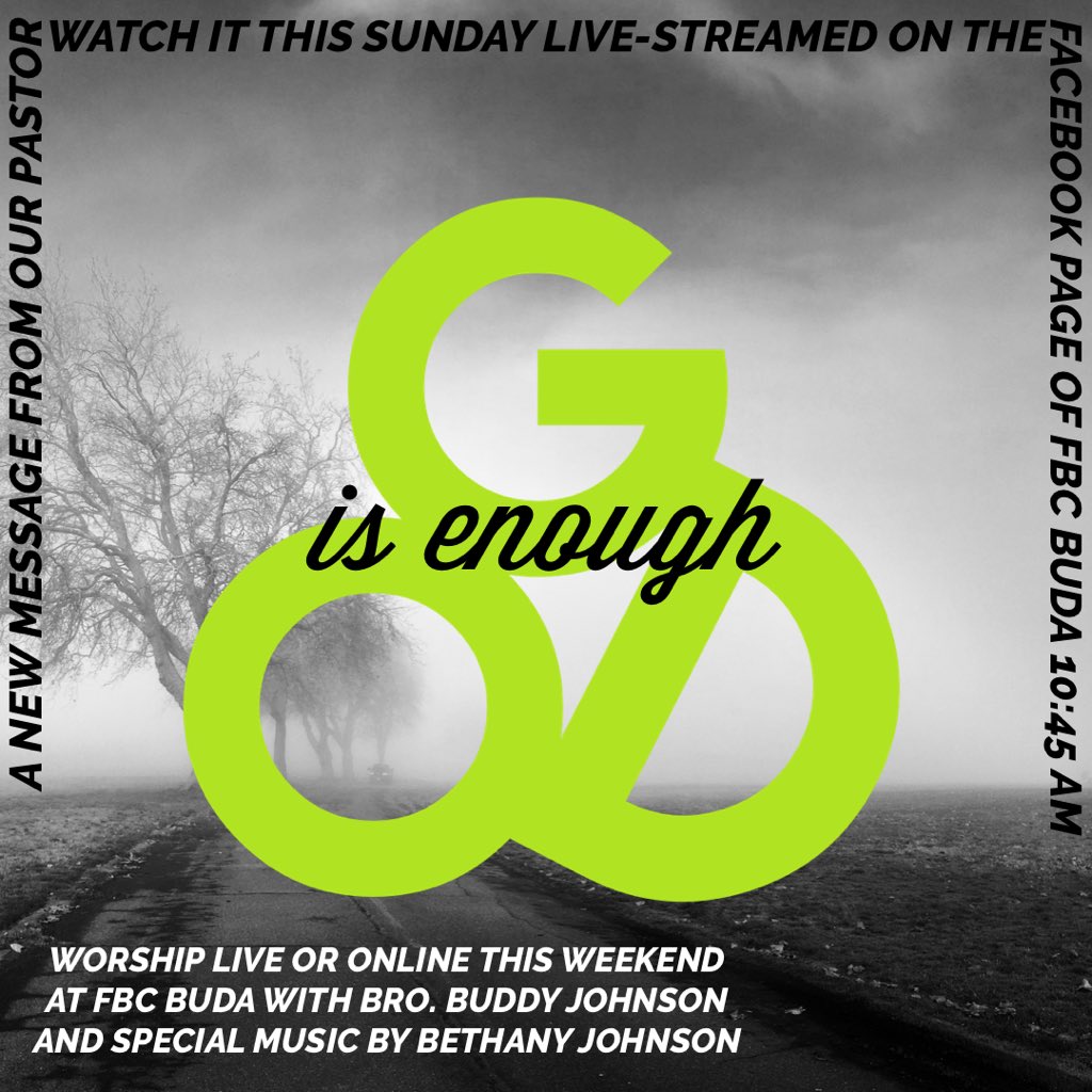 fbcbuda's tweet photo. Worship with us at FBC Buda tomorrow, May24 at 10:45 Live-streamed on our church Facebook page #FBCBuda #WorshipRestart https://t.co/Ylr1m3P4iy