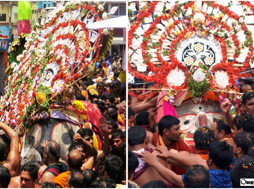 return to the Sri Mandir – the main Temple. Deities are taken to the Ratna Singhasana in Goti Pahandi procession.On the 12th day, after the evening rituals, the deities return to the Sri Mandir – the main Temple.Deities are taken to the 'Ratna Singhasana' In Goti Pahandi