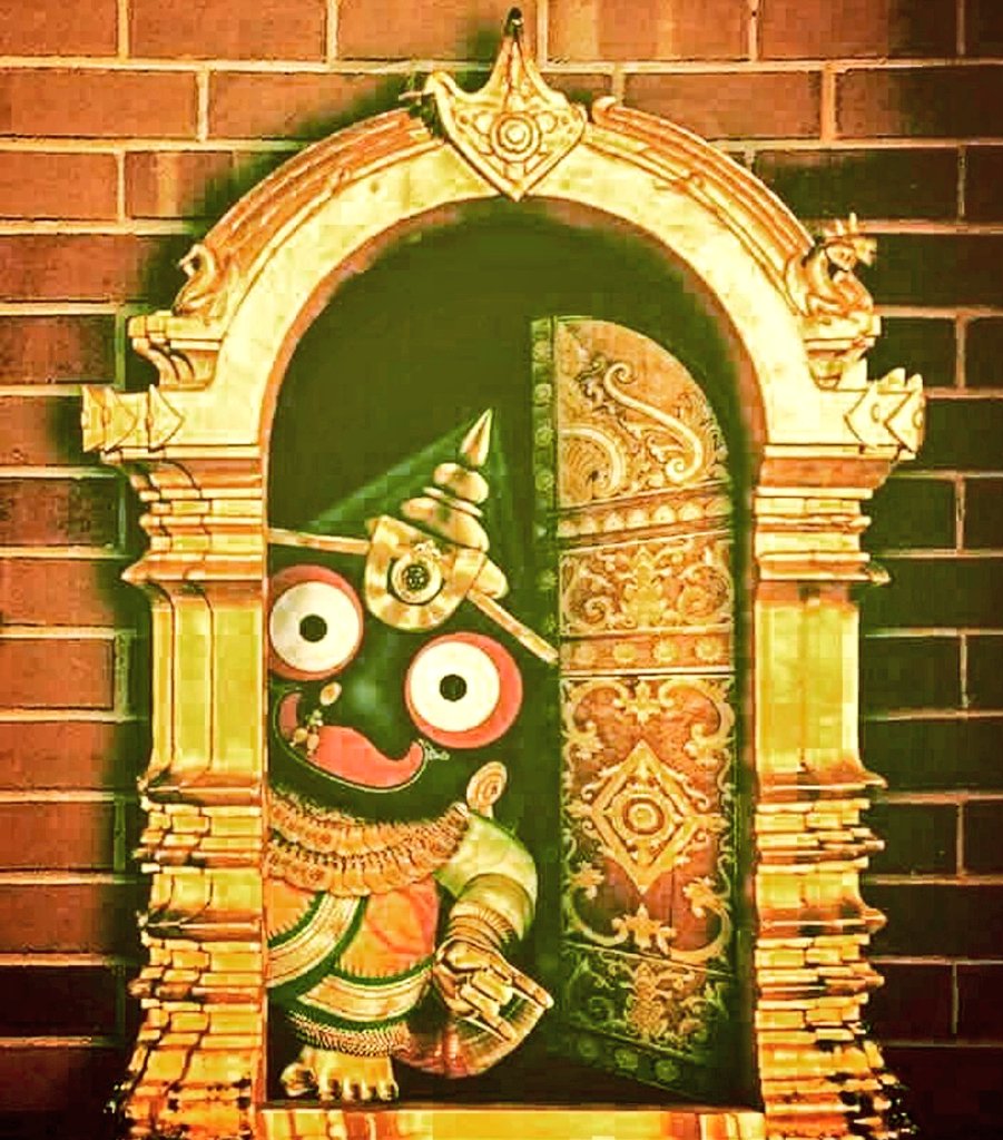Before entering the main temple,a traditional act between the servitors of Bhagwan Jagannath and Mahalaxmi was held at the main gate (Jaya Vijaya Door) of the temple.Mahalaxmi,the consort of the Bhagwan Jagannath,was angry as she was left in the main temple and was not a part of