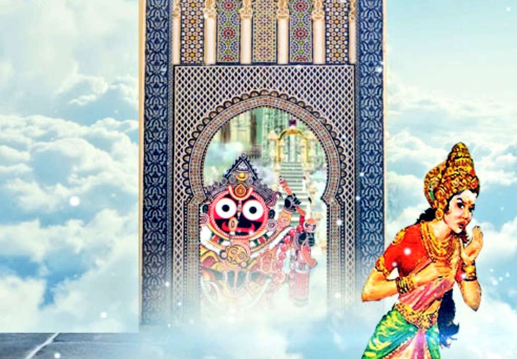 trip of the Gundicha Temple.She closes the temple gate on the face of the Deity Jagannath and only allows Deity Balabhadra, Subhadra and Sudarshana into the temple. To appease Mahalaxmi and to gain access to the temple, Lord Jagannath offers Rasagolla and requested her