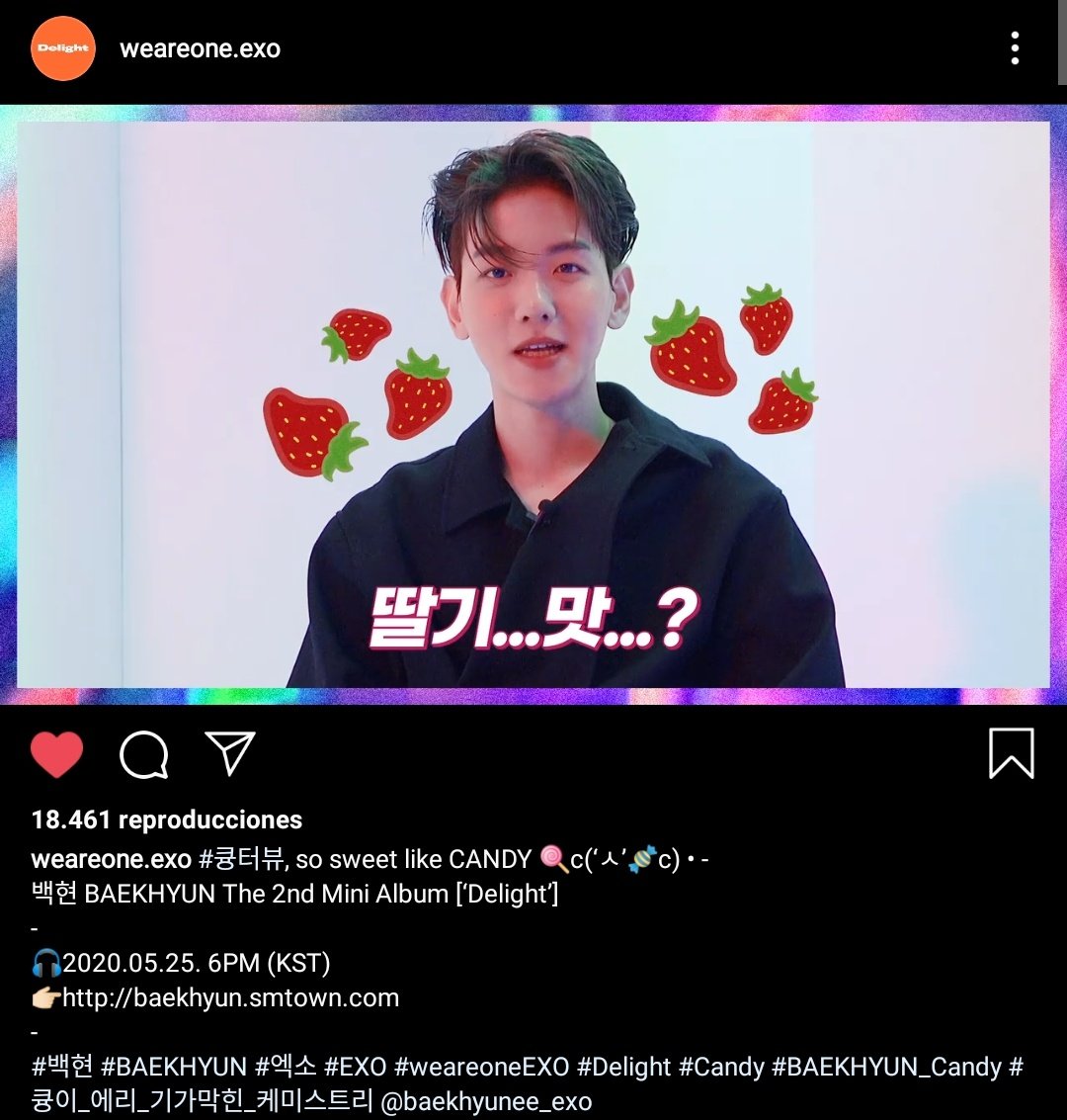 EXOLSpain's tweet photo. [EXOSTAGRAM] 200524 Actualización del IGTV de weareone.exo con #BAEKHYUN. [1/2]

📎https://t.co/UOcO4hzGSt

#DelightIsComing
#1DaysToDelight

#EXO #엑소 @weareoneEXO @B_hundred_Hyun #Delight #Candy https://t.co/4kwKdeehKB