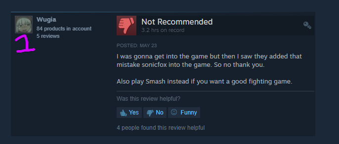 I will now be uploading a (most likely long) series of Gamers™ being very upset making negative reviews for skullgirls despite having little to no hours in the game just because of  @SonicFox (also an anime pfp count will be included)