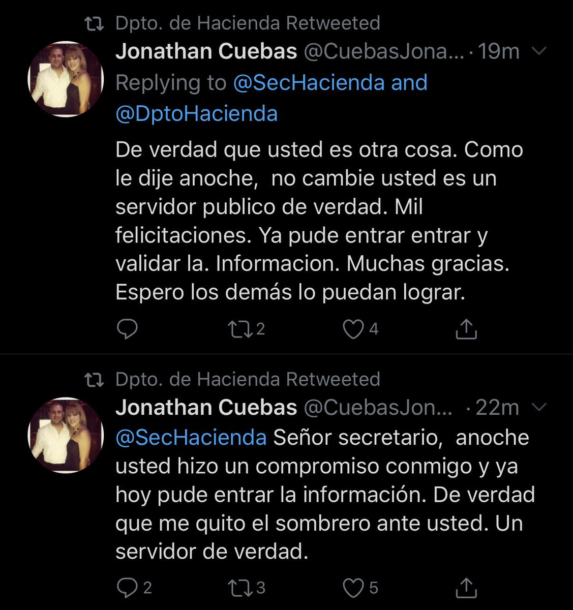 JDC_Cheo's tweet photo. Cuando el trabajo está bien hecho, no es necesario tener que dar RT a los halagos. Social Media 101 @DptoHacienda @SecHacienda #DJSuri https://t.co/aal4Fl8ZOh