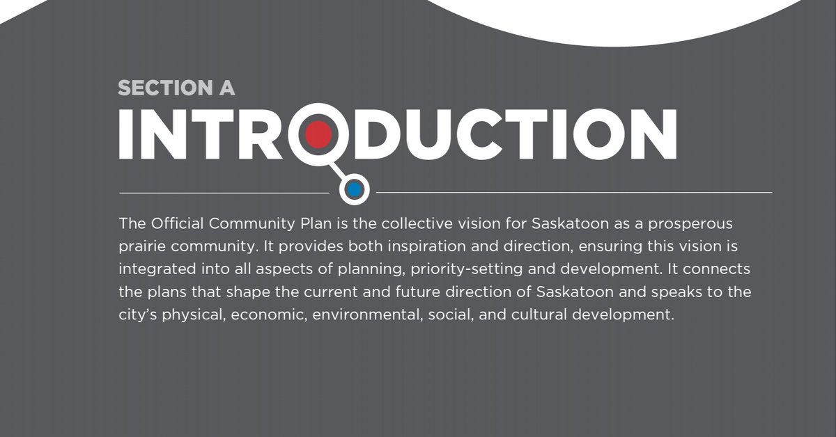 The  #yxe official community plan OCP goes to Council on Monday. It brings together many of the significant planning documents of the last ten years into a collective long-term vision and policy framework for the city.