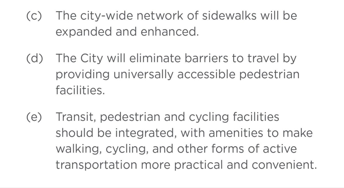 Infilling missing sidewalks has recently scored the highest in a proposed prioritization of planned transportation projects for the city. I would add retrofitting existing sidewalks to have barrier free ramps at all corners to the top of that list.