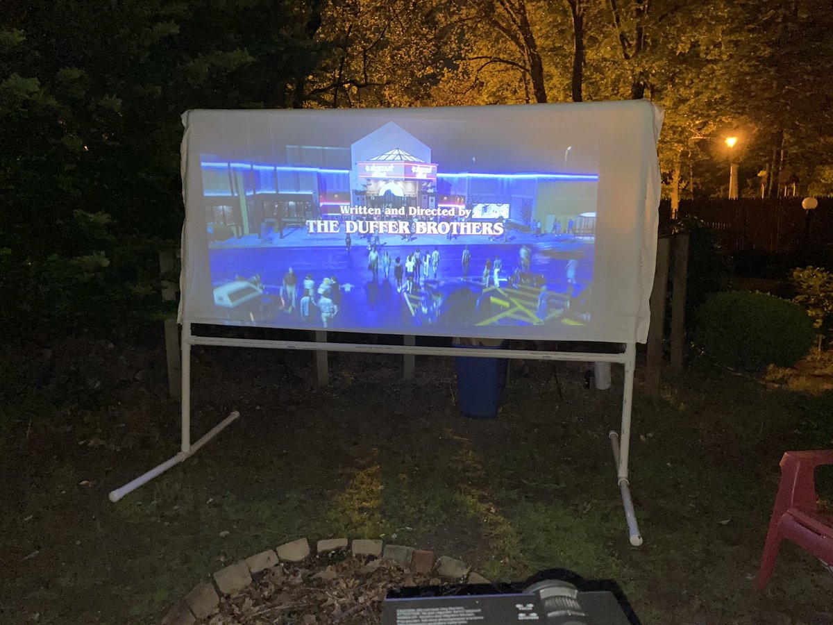 My DIY project to bring in the summer. I now have my very own projector screen made from PVC pipe (thanks Lowe’s!) and a King size bed sheet. While it’s a work in progress it came out pretty good so far. Can’t wait to watch movies and concerts on this by the fire pit.