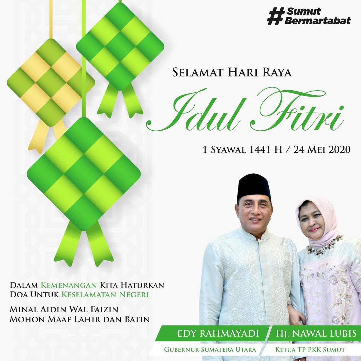 RahmayadiEdy's tweet photo. Alhamdulillah, hari kemenangan telah tiba.
Mari kita pekikkan takbir sebagai tanda syukur dan kebahagiaan..
Sembari menghaturkan doa, semoga kita semua memperoleh perlindungan dan kasih sayang dari Allah SWT..Amin ya rabbal alamin.
.
Selamat Hari Raya Idul Fitri
1 Syawal 1441 H. https://t.co/3nq65KwbBW