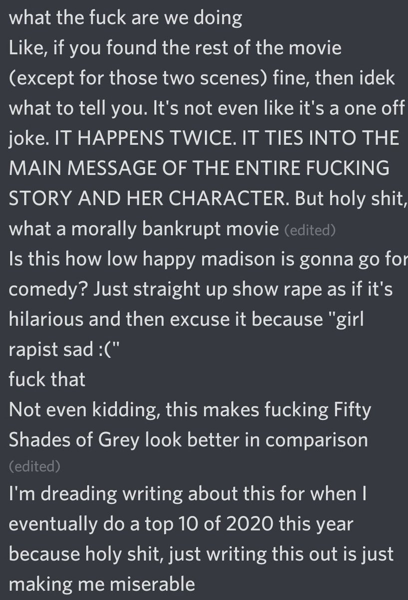 noaghwhy's tweet photo. Just watched The Wrong Missy on Netflix. 

Um. TW: r**e

Here's what i gotta say about that

But like fr, MAYBE we can cool it with the sexual assault of men jokes in movies, now? Just a lil bit? https://t.co/IBcJXAFN9O