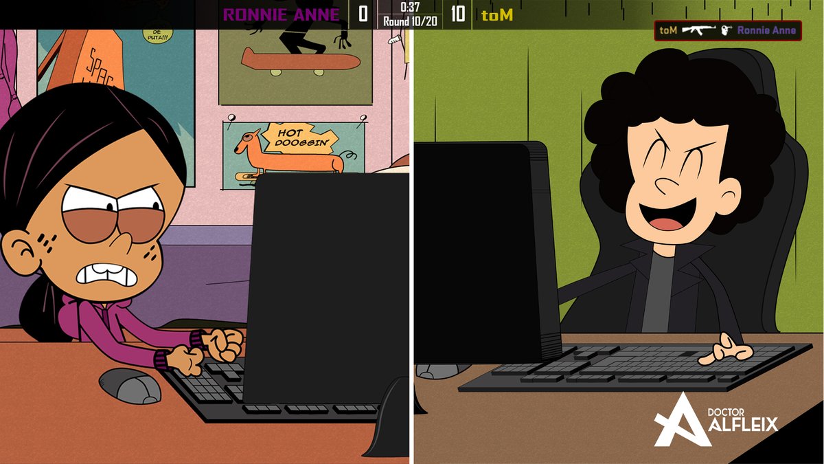 DrAlfleix's tweet photo. Hi guys, here I bring you a fanart about #RonnieAnne playing CS:GO with one of my favorite YouTubers, his name is Diepiify.
Deviantart:
https://t.co/iq90eGivVf
#TheLoudHouse #TLH #Fanart #CSGO #Diepiify https://t.co/qmVIboOKIe