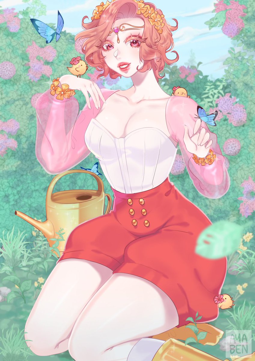 _ayaben's tweet image. spring exchange piece for @buntglas_ 🌸🐥
#springartexchange #teambee