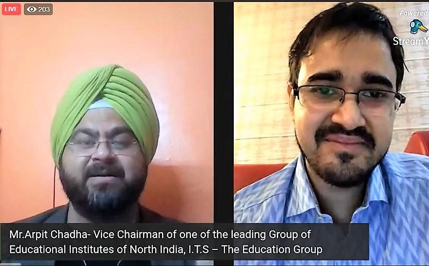 ITSEduGroup's tweet photo. It was simply awesome to listen to the perspective of Shri Arpit Chadha, Our #ViceChairman, @ITSEduGroup, Ghaziabad during his #LiveInterview infamous #The_Author_Sherry_Show (#MS_Talk_Show) on Friday, 22nd May 2020. 
More info: https://t.co/U4vGR60qxZ 
#Interview #SherryShow https://t.co/9XlBi9KZvi