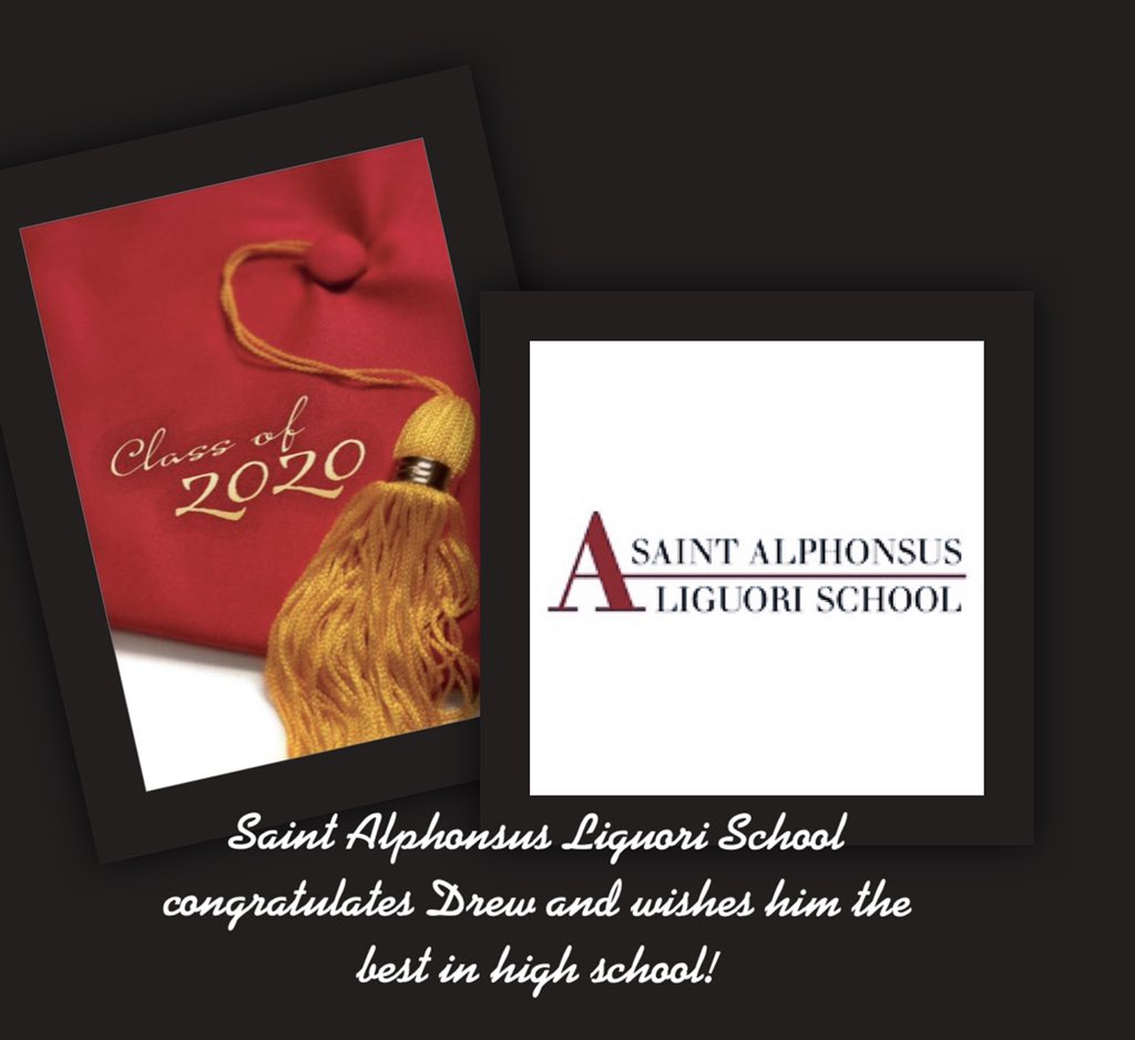 StAlphonsusSch's tweet photo. Saint Alphonsus Liguori School would like to congratulate our Eighth Grade Class of 2020! Today we celebrate Andrew as he starts a new journey of excellence at John Hersey High School! 
#stalchargers #preschool #elementaryschool #catholicschool #chargeon #ILoveStAls #archchicago https://t.co/SqUWCKfRrz