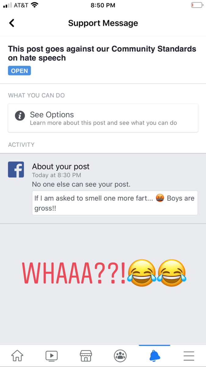 So this is hate speech. 🤦🏼‍♀️🤦🏼‍♀️🤦🏼‍♀️ 
My daughter can’t post or comment for 24hrs because she posted this about her 5yo. W. T. F. ? ? ?