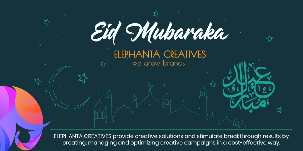 ElephantaCreat's tweet photo. Elephanta Creatives wishing you all "Eid Mubaraka"
Be happy, be safe.

#eid #eidmubarak #elephanta_creatives #creatives #best_social_media_marketing #best_digital_advertising #advertisingagency #advertisingandmarketing https://t.co/wSi3gIU8ne