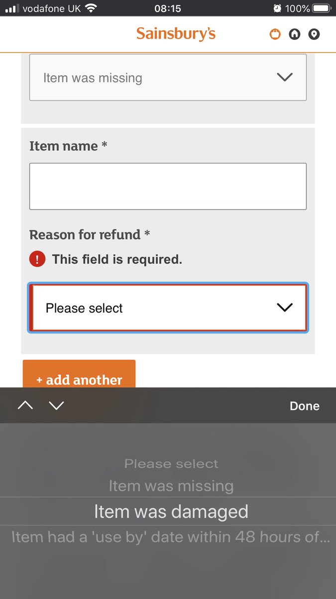 glamourcounty's tweet photo. @sainsburys There is no options for substitutions https://t.co/ApRVyj9zTT