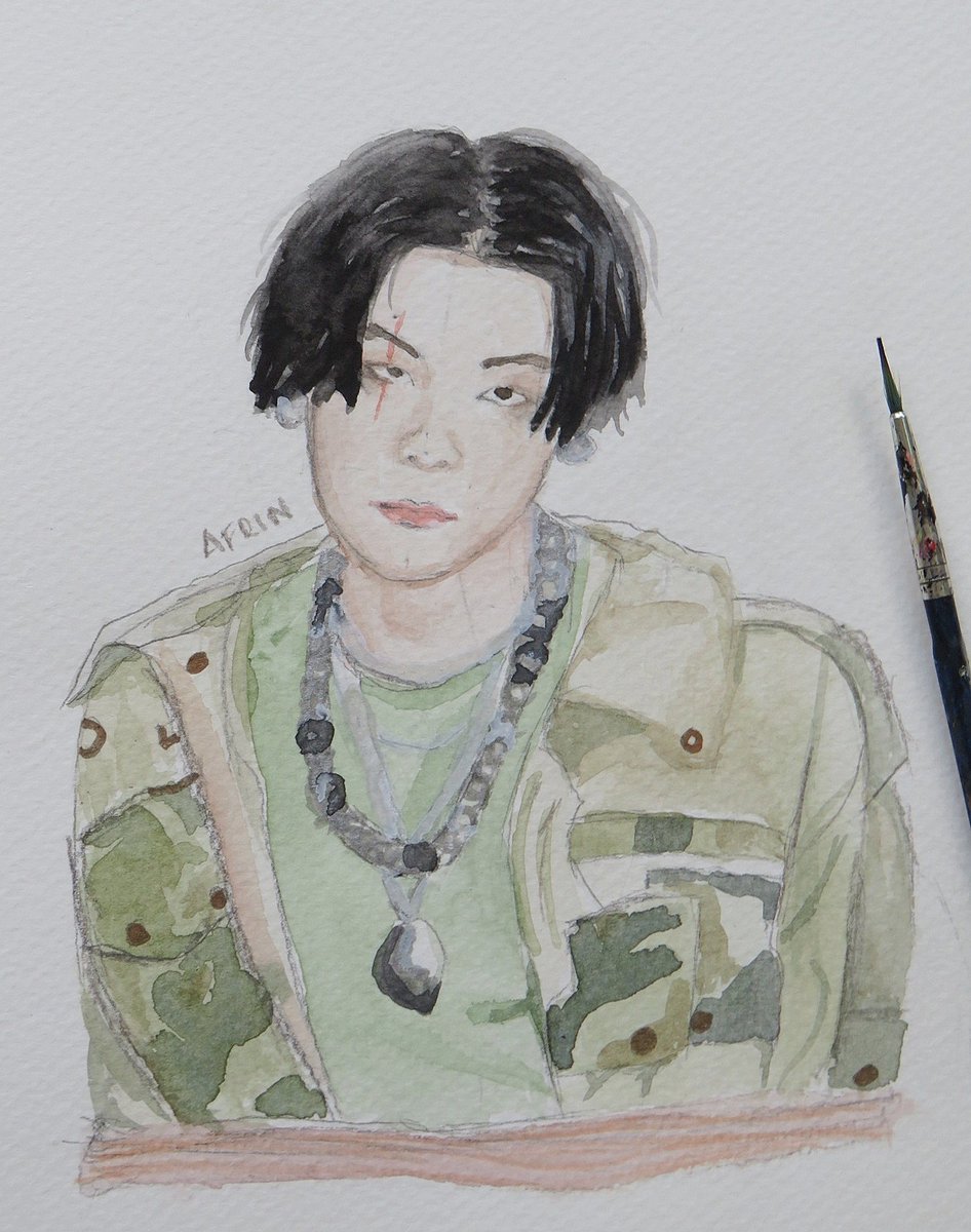 heesunist's tweet photo. so i did a painting of yoongi
#Daechwita https://t.co/2vZ8XPjxTO