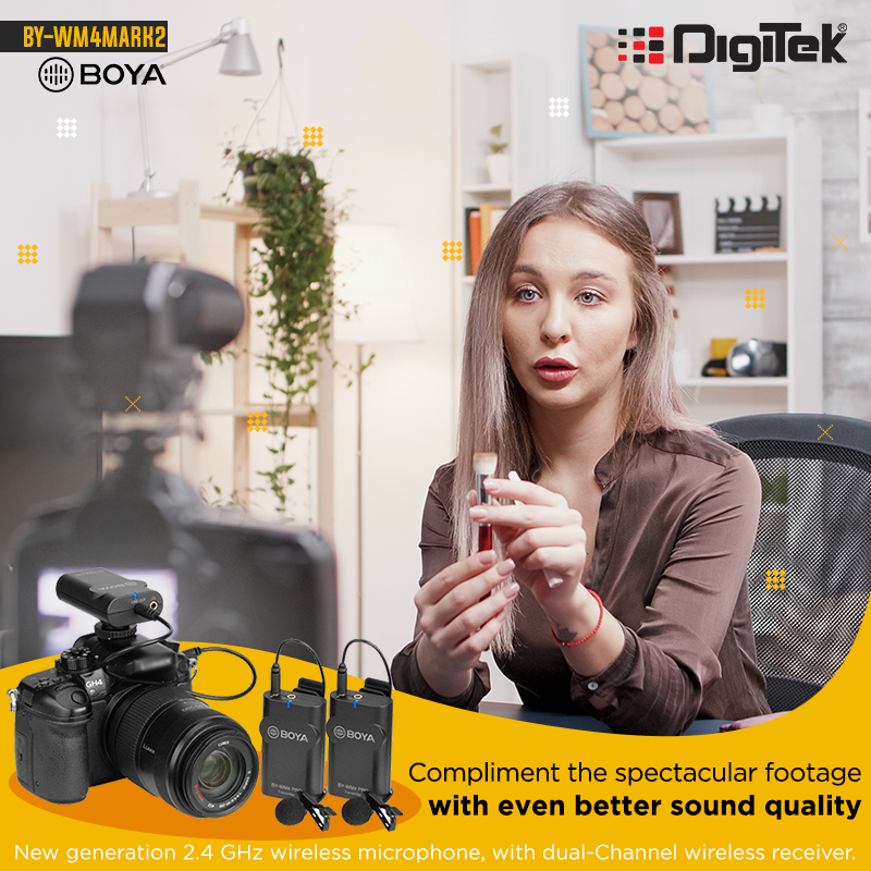 DigitekOfficial's tweet photo. Bring crystal clear sound quality to all your videos with dual-channel wireless microphone.

#videotutorial #audiorecording #videolive #influencer #vlog #videoshoot #video #videorecording #mic #microphone #blogger #vlogger #camerakit #camerashoot #sound #bettersound #volumeup https://t.co/UhFhqByybA