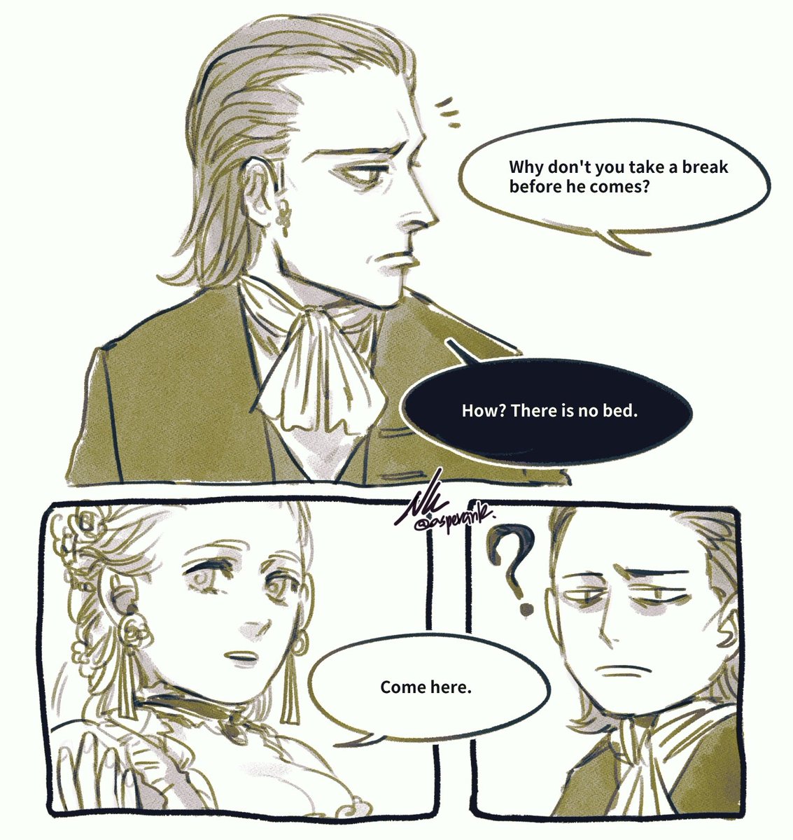 NK_asperako's tweet photo. I finally finished this stupid comic XD
#ineffablehusbands #ineffablecouple #ineffable18century #GoodOmensFanArt #femaziraphale #Crowley https://t.co/h7RN11btHd