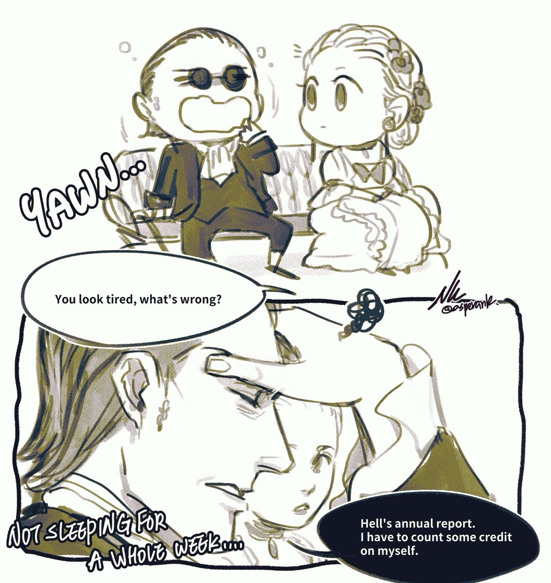 NK_asperako's tweet photo. I finally finished this stupid comic XD
#ineffablehusbands #ineffablecouple #ineffable18century #GoodOmensFanArt #femaziraphale #Crowley https://t.co/h7RN11btHd