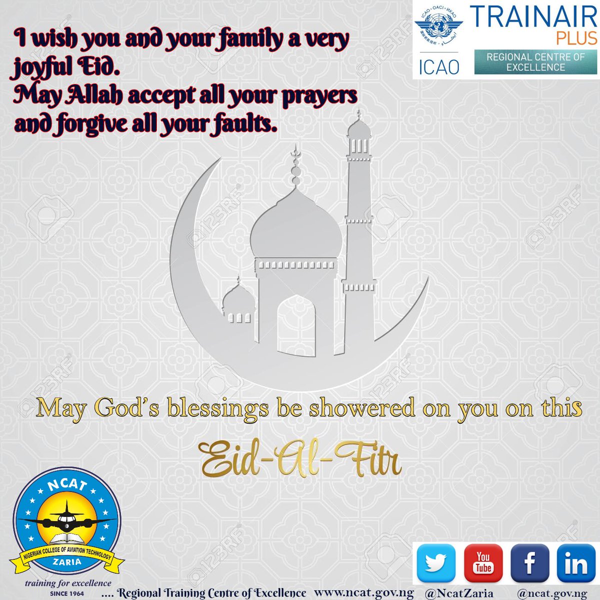 NcatZaria's tweet photo. Happy Eid Mubarak........
@hadisirika
@fmaviationng
@NigerianCAA
@NAMANIGERIA
@FAAN_Official
@BashirAhmaad
@aviationtoday
#aviation #icao #aita #trainairplus #aato https://t.co/RG27A2tTFR