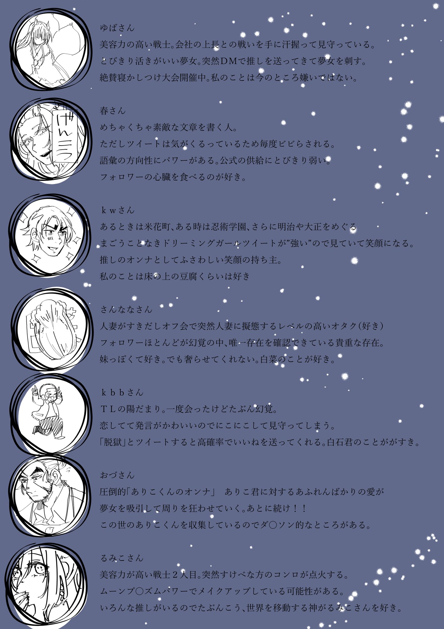 夜船 フォロワー相関図できました あいこんっぽくかってにかきましたごめんなさい