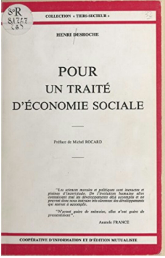 JPhilippebrun's tweet photo. [#Ess - 📙] Je viens (enfin) d'acheter : "Pour un traité d'économie sociale" de H.#Desroche (préf. M.#Rocard) chez Éd. #CIEM - 254 p. (01/1983) - cc @ESS_France @tduverger > https://t.co/XPGkmVw9GO