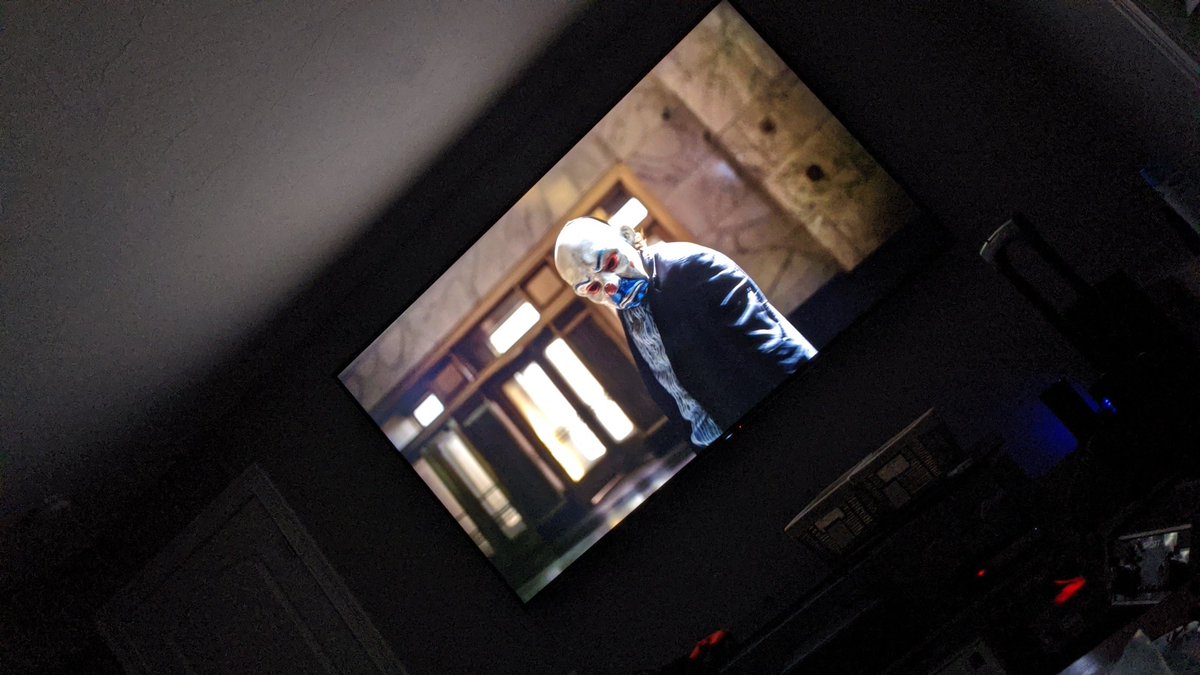 100mil3sph's tweet photo. Watching The Dark Knight in 4K on a Sony 950G. This picture is unbelievable.. ๐คค#Batman #4k #Best #Joker #SonyTv #XBR #950G https://t.co/PRI42pMLce