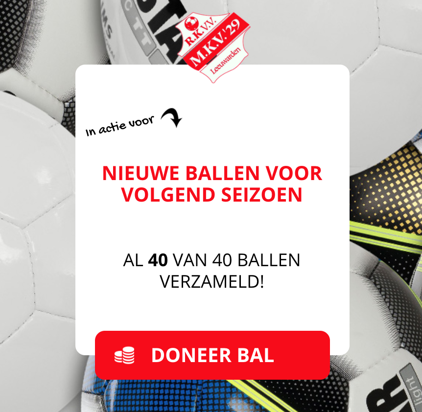 MKV29's tweet photo. MKV'29-ers kunnen zeker nog SCOREN. Er zijn nu reeds 40 ballen gedoneerd waardoor onze jeugd volgend seizoen lekker kan trainen. Alle sponsoren BEDANKT! Wil jij ook nog een bal doneren dan kan dat via https://t.co/2IlJbmYnke 
#ballenactie #mkv29 #metelkaarmakenwedeclub https://t.co/bKOAAF0Vp4