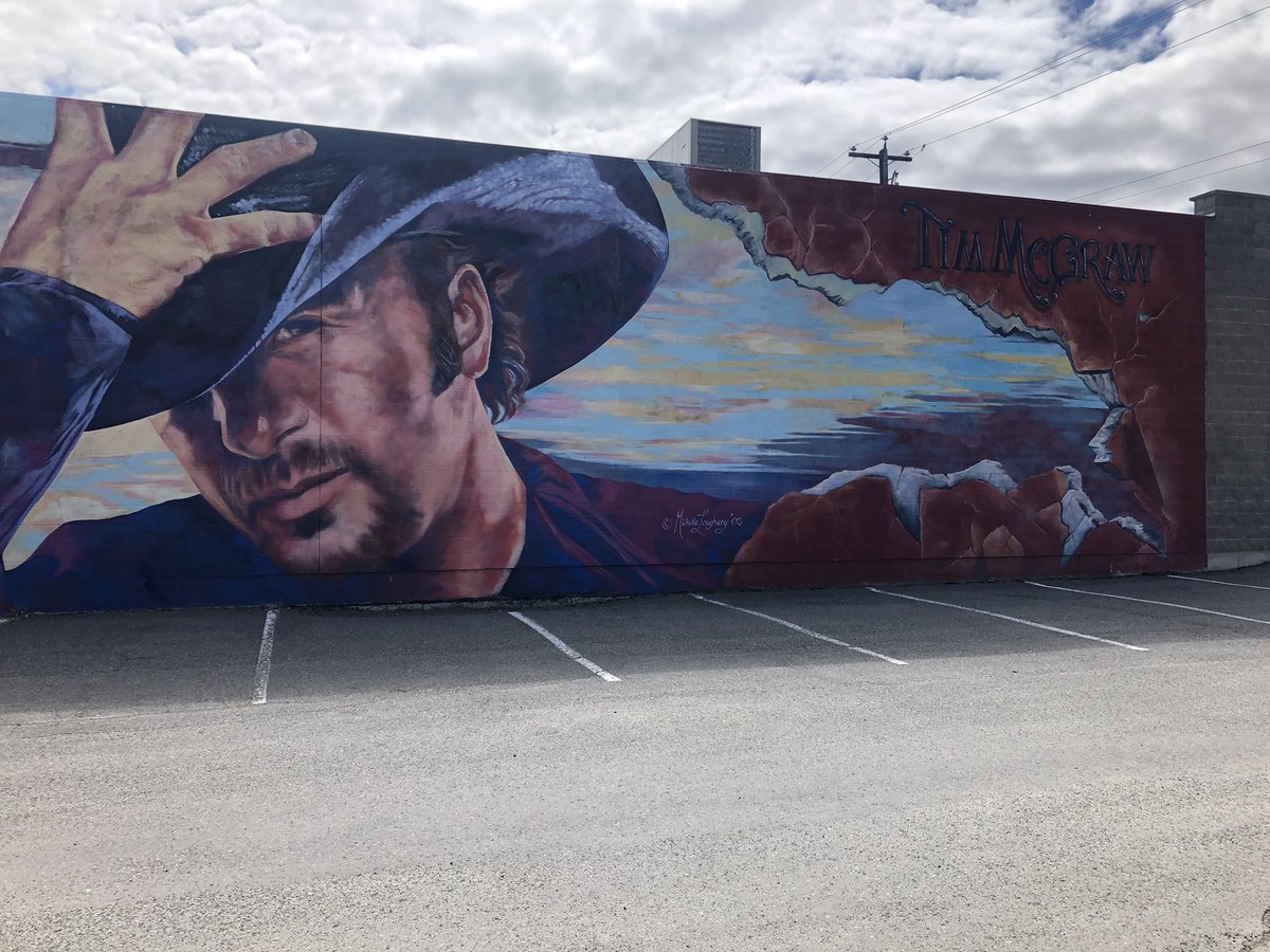 Exhibit D: Tim McGraw has apparently punched through a canyon wall, just so he can leer at the punters in a urine-soaked car park