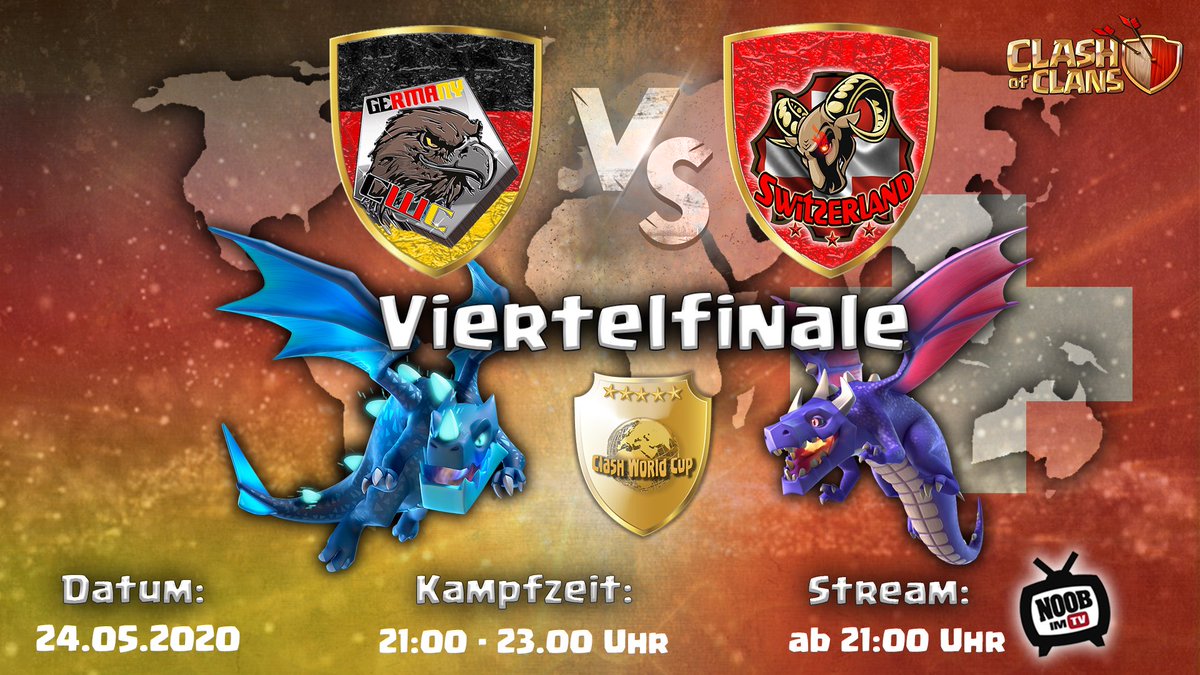 CWC Germany (@cwcgermany) on Twitter photo 🥳 Viertelfinale 🥳
Heute ist es soweit wir kämpfen um den Einzug in das Halbfinale - wer wird es schaffen??
Deutschland vs Schweiz
Um 21 Uhr klirren die Schwerter und es heißt: Möge der Bessere gewinnen.
Noobs wird das Geschehen wieder mit euch verfolgen.
<a href="/ClashOfClansDE1/">Clash of Clans DE</a> 🥳 Viertelfinale 🥳
Heute ist es soweit wir kämpfen um den Einzug in das Halbfinale - wer wird es schaffen??
Deutschland vs Schweiz
Um 21 Uhr klirren die Schwerter und es heißt: Möge der Bessere gewinnen.
Noobs wird das Geschehen wieder mit euch verfolgen.
<a href="/ClashOfClansDE1/">Clash of Clans DE</a>
