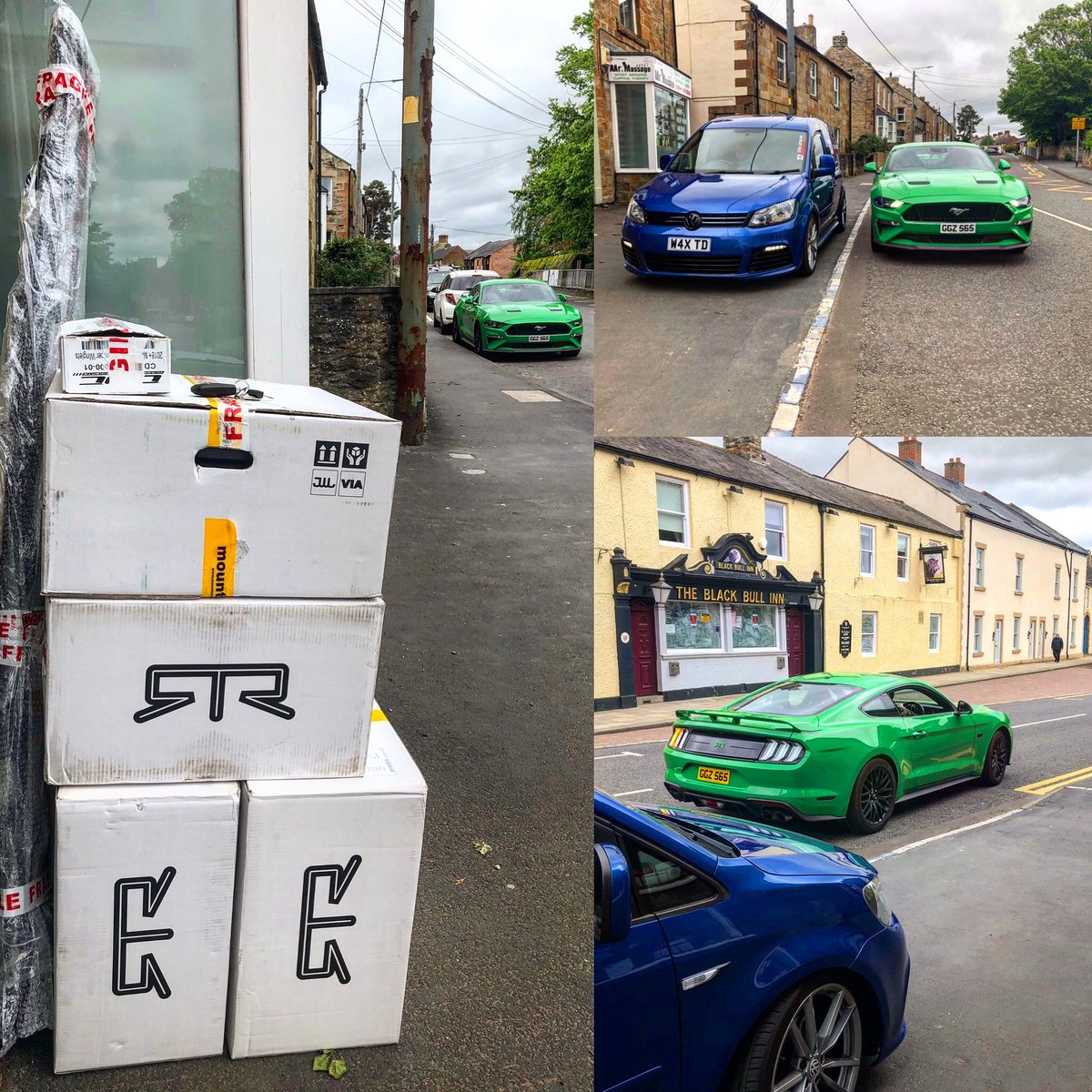 PhilHinton's tweet image. Greta Green collected today by @TotalDetailing for a week long spa with new #RTR #alloys, #winglets and more being added, along with a single stage machine #polish, #ceramic coatings and more...  
#mustanggt #V8 #needforgreen