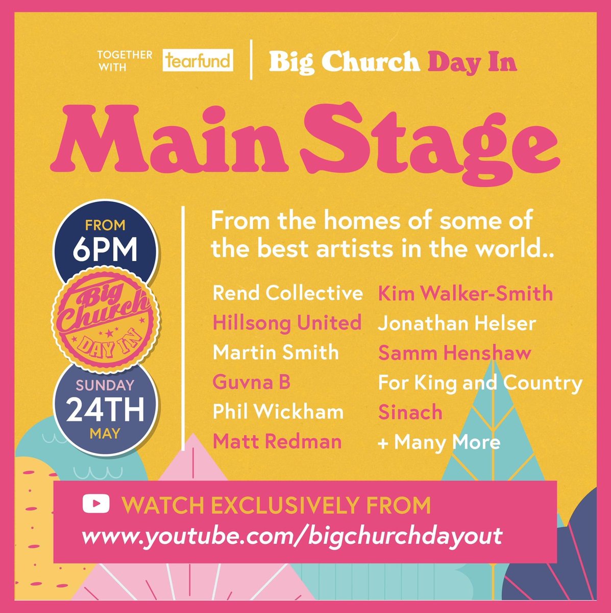 MCE_Updates's tweet photo. BIG CHURCH DAY OUT was sadly cancelled.. no worries we still have BIG CHURCH DAY IN‼️

6PM Join online https://t.co/T37F9vxFGm for your favourite Christian artists - ALL ages welcome

#bigchurchdayin #mychurchevents #familyworship #christianmusic #christianartists #worshiponline https://t.co/mdEqQoFooj