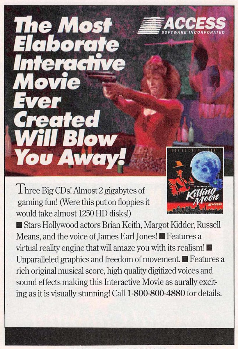Hey, an FMV game! Under a Killing Moon by Access Software.