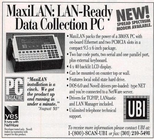 Speaking of things I want, check this out! The UBI MaxiLAN, it's a 386SX PC with a small character LCD, SSD, with DOS 6.0 running from ROM.