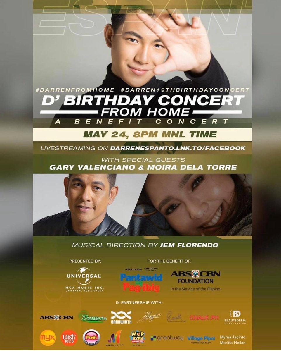 JustLoveDARREN's tweet photo. Sabay sabay po tayo manood, 8pm! #DARRENBenefitConcert #DBirthdayConcert
https://t.co/oHwjipjgd1 https://t.co/mux1uUhgWm