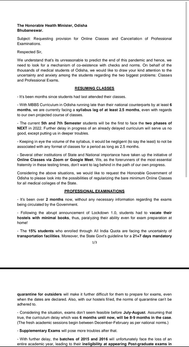 DSurajKumar1's tweet image. Sir please look into the matter as soon as possible as any further delay  will lead to chaos and uncertainty among the students of all the medical colleges of odisha. So kindly put an eye sir onto this matter.........@nabadasjsg  @CMO_Odisha @HFWOdisha @GovernorOdisha ...