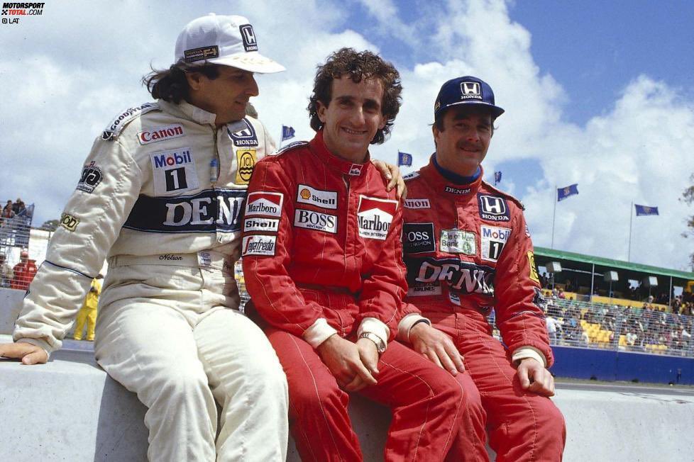 1986The change from Brabham to Williams. And so started his rivalry with the legend that was Nigel Mansell.In their first season together Nigel got the upper hand by 1 point (70/69) finishing P2 in the WC.Piquet scored 4 wins that year.Finishing P3.
