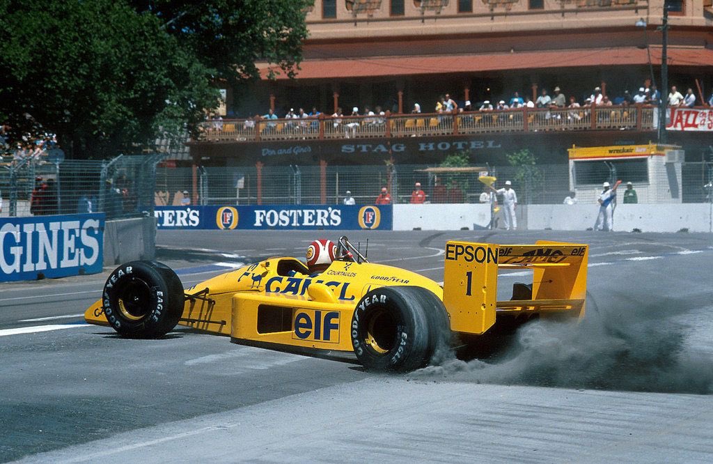 1988A suprise change from Williams to Lotus after Williams lost Honda as their supplier.And that year was. A good Mediocre year?He was far away from title contention and its his first year without a win since 1979.6th in the standings.His teammate wasnt existent with 1point