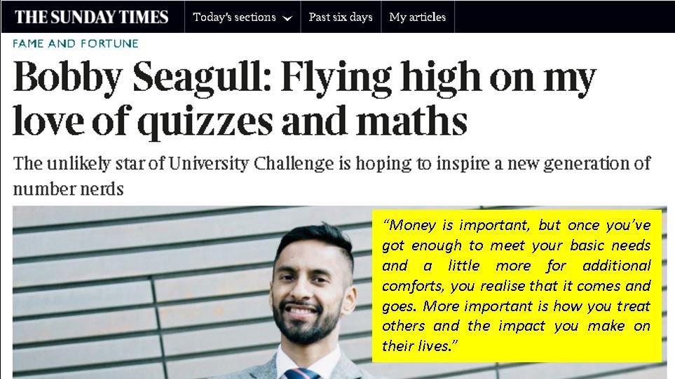 Bobby_Seagull's tweet photo. I enjoyed speaking to @ST_Money @thesundaytimes for their weekly Fame & Fortune column.
We chatted about how I'm using my platform since #UniversityChallenge to be a positive role model for maths, learning, libraries & my approach to #PersonalFinance.
https://t.co/8VT11Ltewi https://t.co/hOKyFLiUKl