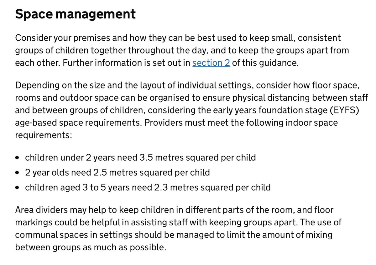 Just leaving this here: for the early years provision. Published today. For settings to enact in a single week.