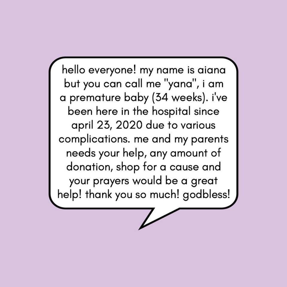 nicoleeeeedc's tweet photo. TWITTER PLEASE DO YOUR THING.

Hi! My friend’s baby is still in the hospital. That is why me, @yeapepsi and our friends are doing a fundraising for baby yana. We are knocking on your hearts to help baby yana, any amount will do! #givechancetolife #savebabyyana https://t.co/JgyZ1MGEH6