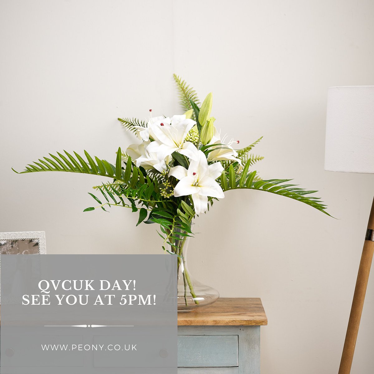 peonyjuliebates's tweet photo. It's QVCUK Day!  We've been up bright and early fizzing with excitement and we absolutely cannot wait to reveal the most beautiful collection later at 5pm! #peonyfauxflower #fauxflowerstyling #fauxflowerlove #loveinteriordesign #lovedecor #homegoals #homeinspo #fauxflowerinspo https://t.co/4kUDNhGll5