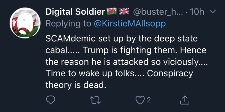 I’m not sure what either of these people are on about to be fair. But I looked at both their timelines and they believe in Obamagate and like Toby Jones, so...